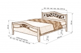 Кровать Хорт с ковкой из дуба с матрасом